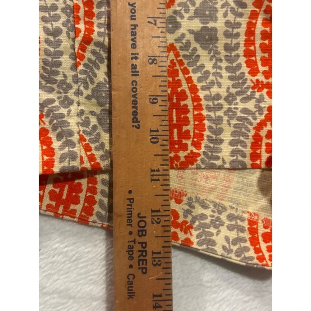 J.Crew Shorts Women's 6 Orange Gray‎ Leaf Boho Resort Beach Preppy Chino Summer